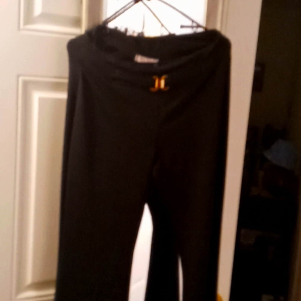 Long Black office slacks with gold design